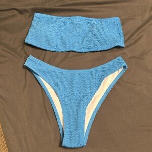 Light Blue bathing suit top and bottom